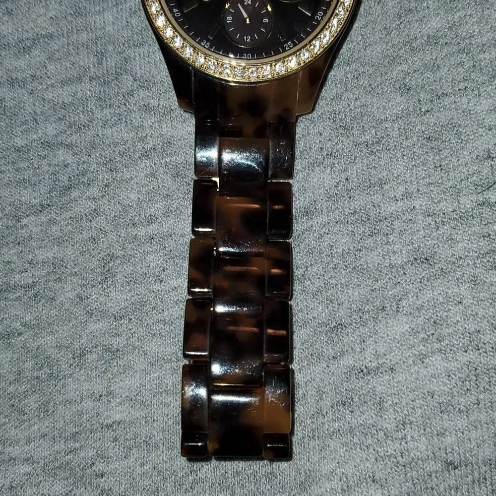 FOSSIL Stella Multifunction 4 Dial Tortoise Shell Resin Watch ES2785‎